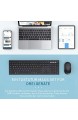 Jelly Comb Dual Bluetooth + 2.4G Funktastatur und Maus Set Fullsize Wiederaufladbare Slim QWERTZ Tastatur für 3 Geräte - Windows PC/Computer/Laptop/MacOS MacBook/Android Tablet/iOS iPad Schwarz