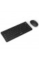 Jelly Comb Funk Tastatur mit Maus Set 2.4G Kabellose Mini Ultraslim Tastatur und Funkmaus für PC Laptop Smart TV Schwarz