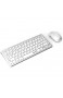 Jelly Comb Funkmaus und Tastatur Set 2.4G Kabellose Ultraslim Mini Tastatur und Maus Combo QWERTZ Deutsches Layout für MacBook PC Laptop Smart TV Weiß und Silber