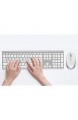 Jelly Comb Kabellose Tastatur und Maus 2 4G Ultradünne Funktastatur und Maus mit Ziffernblock Full-Size Wiederaufladbare QWERTZ Tastatur für Computer Laptop Notebook Windows(Weiß und Silber)