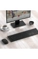 Jelly Comb Kabellose Tastatur und Maus Set 2.4G Wireless Ultra dünn Tastatur und Flache Maus Wiederaufladbare Funktastatur mit Deutschem Layout für PC Laptop Smart TV Schwarz
