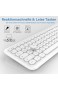 Jelly Comb Tastatur Maus Set 2.4G kabellose Tastatur und Leise Funkmaus QWERTZ Deutsches Layout für PC Laptop Smart TV Weiß