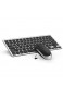 Jelly Comb Tastatur und Maus Set 2.4G Kabellose Dünne Tastatur mit Funkmaus Kombi für Laptop PC und Smart TV Deutsches Layout QWERTZ Schwarz und Silber