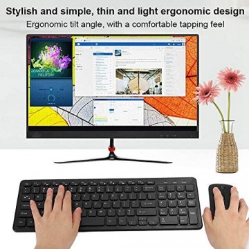Kabellos Maus Tastatur Set - Gaming Tastatur Maus Combo - Micro USB Empfänger - Für Notebooks(Schwarz)