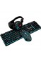 kangOnline Gaming Tastatur Maus Headsets Mauspad Matte Set Wired Keyboard Gaming Mouse 1600DPI wasserdicht beleuchtet für PC Computer Gamer