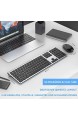 LEKVEY Wiederaufladbare Tastatur Maus Set Kabellos Ultraslim Stilvolle 2.4G Wireless Tastatur mit Ziffernblock und Leise Funkmaus Fullsize QWERTZ Layout für PC/Laptop/Smart TV usw Space Grau
