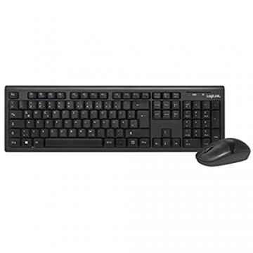 LogiLink ID0104 - kabelloses Tastatur/Maus Set 2 4GHz Tastatur 103 Tasten (+13 Hotkeys) - Maus (optischer Sensor) mit 3 Bedientasten AUTOLINK Verbindung schwarz