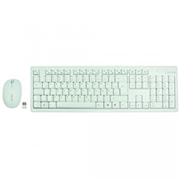 LogiLink ID0104W - Kabelloses Tastatur/Maus Set 2 4GHz Tastatur 103 Tasten (+13 Hotkeys) - Maus (Optischer Sensor) mit 3 Bedientasten Autolink Verbindung Weiß