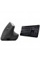Logitech MX Vertical kabelgebundene und kabellose Maus (mit fortschrittlicher Ergonomik) schwarz & K800 Wireless Illuminated Keyboard (deutsches Tastaturlayout QWERTZ)