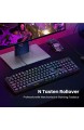 Mechanical Gaming Tastatur mit 20 RGB-Modi Beleuchtung kabelgebundene Tastatur 100% Anti-Ghosting-Tastatur mit Blauer Schaltern Keycap Semi-Submers-Design für Windows PC/MAC Gamer