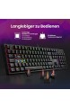 Mechanical Gaming Tastatur mit 20 RGB-Modi Beleuchtung kabelgebundene Tastatur 100% Anti-Ghosting-Tastatur mit Blauer Schaltern Keycap Semi-Submers-Design für Windows PC/MAC Gamer