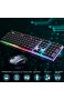 MorNon Gaming Tastatur Keyboard Maus Set Regenbogen Gamer für PC Laptop Windows