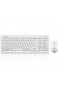 Perixx PERIDUO-303W DE Tastatur und Maus schnurgebunden - USB - 390x141x25mm - 7 Multimedia Tasten - Klavierlack Weiss - QWERTZ Layout