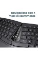 Perixx Periduo-606 Ergonomische kabellose Tastatur und vertikale Maus mit verstellbarer Handgelenkstütze und Low-Profile-Membran-Tasten QWERTY Italienisch Schwarz