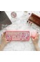 Perixx PERIDUO-713 Kabelloses Mini Tastatur und Maus Desktop Set Retro Vintage Schreibmaschinen Design Pink Rosa QWERTZ