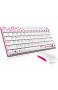 Rapoo 8000 kabellose Tastatur mit Maus 2 4 GHz Wireless-Verbindung hochauflösende 1000 DPI-Technik weiß/pink