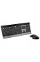 Rapoo 8900P kabelloses Tastatur-Maus-Set 5 GHz Wireless dünnes Aluminium Design 1600 DPI Laser Sensor 4D Mausrad DE-Layout QWERTZ schwarz