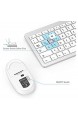 seenda Wireless Tastatur Maus Sets - 2 4Ghz Ultra Dünne Drahtlose Tastatur und Maus (QWERTZ Deutsches Layout) für Laptop PC - Weiß & Silber