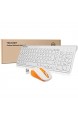 TECKNET Wireless Tastatur Maus Set QWERTZ Ultra Dünne 2.4GHz Kabellos Tastatur (Deutsches Layout) und Maus für Laptop PC Tablet und Smart TV