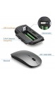 TopMate Wireless Tastatur und Maus Combo 2 4 GHz Ultra Thin Silent Wireless Tastatur und Maus Ergonomisches Design für Laptop PC | Grauschwarz