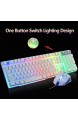 UrChoiceLtd Tastatur Maus-Sets T16 verdrahtet Spiel Tastatur Regenbogenbeleuchtung Ergonomischer USB Tastatur 2400DPI Maus 6 Tasten Optische LED Spiel Maus Spiel Mausunterlage 240 * 200 * 3mm(Weiß)