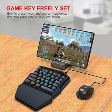 VBESTLIFE Tragbare ergonomische Gaming-Tastatur + Maus und Halter Combo Game Converter Handgelenkstütze für PUBG unterstützt Verschiedene heiße FPS-Spiele