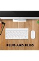 VBESTLIFE Ultradünne USB verdrahtete Tastatur optische Maus Mäuse Set Combo für PC Laptop(Weiß)