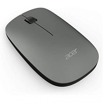 Acer Wireless Slim Maus (Thin & Light besonders kleiner Nano-Empfänger bis zu 10m Reichweite Smart Power Management inkl. Batterien WWCB zertifiziert) space grey