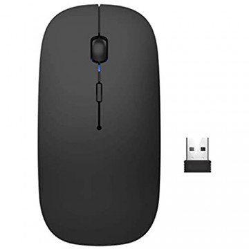 Bluetooth Maus 4.0 Kabellose Maus 2.4G Wireless Mouse für MacBook Pro/Air iMac Windows/Android PC Laptop Computer mit DPI Einstellbare Wiederaufladbare Maus Kompakt Leise Schwarz