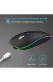 Bluetooth Maus Kabellose Wireless Mouse LED Funkmaus wiederaufladbar leise Schnurlo 2.4GHz Kabellos Optische Maus mit USB Nano Empfänger für PC/Tablet/Laptop Computer (schwarz matt)