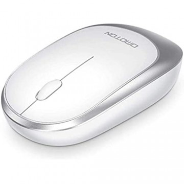 Bluetooth Maus OMOTON kabellose Maus kompatibel mit iPad Tablet IOS 13 (oder höher System) und Allen Bluetooth-Geräten Business-Stil leicht und klein. Weiß