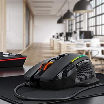 Gaming Maus Ergonomisch RGB Maus Holife 8000DPI & 8 programmierbar Tasten Gamer Mouse mit komfortable Griff PC | Laptop
