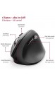 Hama kabellose Maus ergonomisch (Vertikale Maus ohne Kabel für Rechtshänder Wireless Funk-Maus mit optischem Sensor 1000/1400/1800dpi) schwarz