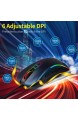 HOTLIFE Gaming Maus 6400 DPI Sensor USB-Anschluss RGB-Beleuchtung 7 Programmierbare Tasten Anpassbare Spielprofile Optischer Sensor USB Wired Gaming Maus (Blau-1)