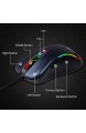 HOTLIFE Gaming Maus 6400 DPI Sensor USB-Anschluss RGB-Beleuchtung 7 Programmierbare Tasten Anpassbare Spielprofile Optischer Sensor USB Wired Gaming Maus (Blau-1)