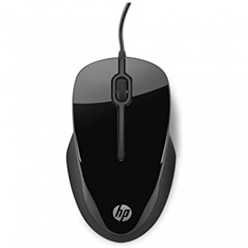 HP X1500 (H4K66AA) Maus mit Kabel (USB 1.500 dpi 3 Tasten Scrollrad) schwarz
