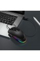 Jelly Comb Beleuchtete Maus mit Kabel Kabelgebundene Maus mit RGB Beleuchtung 4 leise Tasten 1600 DPI Optische Maus für Computer Laptop Mac(Schwarz)