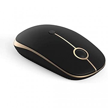 Jelly Comb Bluetooth Kabellose Maus Dual Mode(2 4 G+Bluetooth) Kabellose Maus 3 DPI stille Optische Maus für Laptop/PC/MacBook Pro/Tablet/iPad Schwarz+Gold