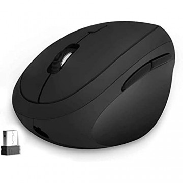 Jelly Comb Ergonomische Maus Vertikale Kabellose Maus 2 4Ghz Wiederaufladbare Drahtlose Maus Einstellbarer DPI 1000/1600/2400 Stille Funkmaus für Laptop/PC/Tablet Schwarz