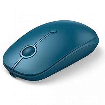 Jelly Comb USB + Type-C + Bluetooth Maus Wiederaufladbare Maus Schnurlos Wireless Optische Bluetooth Maus für PC/Tablet/Laptop und Windows/Mac/Linux (Blau)