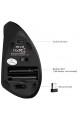 Jelly Comb Vertikale Kabellose Linkshändige Maus 2.4Ghz Ergonomische Maus mit Leisen Design für Linkshänder Funkmaus mit Einstellbaren DPI 800/1200/1600 für PC/Laptop/Tablet Schwarz