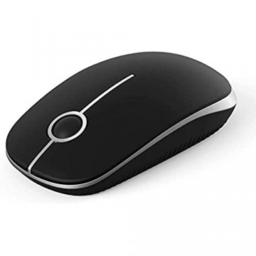 Kabellose Bluetooth Maus Jelly Comb 2.4G+Bluetooth Maus Schnurlos Wireless Optische Bluetooth Maus für PC/Tablet/Laptop und Windows/Mac/Linux (Bluetooth+2.4G-Schwarz und Silber)