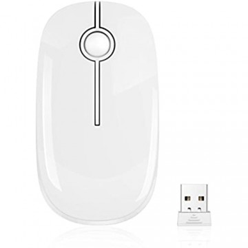 Kabellose Maus Jelly Comb 2.4G Maus Schnurlos Wireless Kabellos Optische Maus mit USB Nano Empfänger für PC/Tablet/Laptop und Windows/Mac/Linux (Weiß)