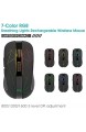 Kabellose Maus LED 7 Farben 1600 dpi wiederaufladbar mit 5 Tasten kompatibel mit PC Laptop Android Box Smart TV RM200