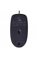 Logitech B100 Maus mit Kabel USB-Anschluss 800 DPI Optischer Sensor 3 Tasten Für Links- und Rechtshänder PC/Mac - Schwarz