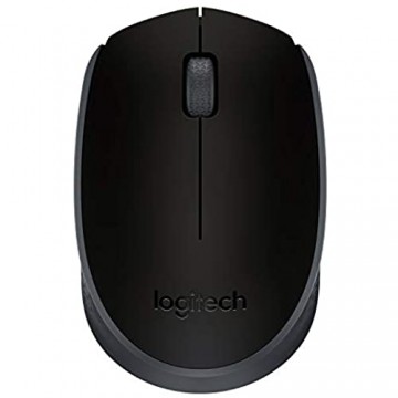Logitech M171 Kabellose Maus 2.4 GHz Verbindung via USB-Empfänger Optischer Sensor 12-Monate Akkulaufzeit Für Links- und Rechtshänder 3 Tasten PC/Mac - schwarz