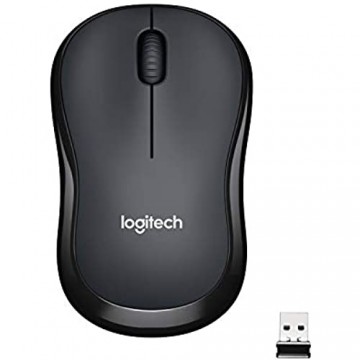 Logitech M220 Silent Kabellose Maus 2.4 GHz Verbindung via Nano-USB-Empfänger 1000 DPI Sensor Quiet-Mark Zertifiziert 18-Monate Akkulaufzeit Für Links- und Rechtshänder PC/Mac - Schwarz