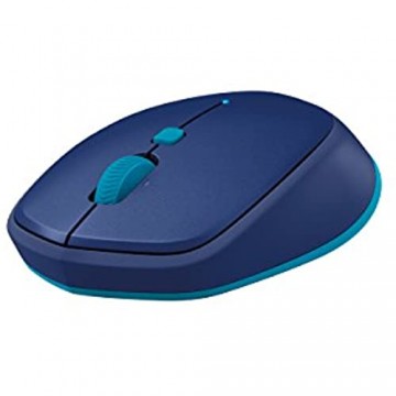 Logitech M535 Kabellose Maus Bluetooth Verbindung 1000 DPI Optischer Sensor 10-Monate Akkulaufzeit Gummierte Griffflächen PC/Mac - Blau Englische Verpackung