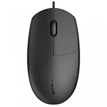 Rapoo N100 kabelgebundene Maus 1600 DPI Rechts- und Linkshänder für PC / Laptop / Notebook / Computer schwarz