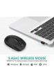 Rii Mini Maus kabellos Wireless Mouse 2.4G Funkmaus mit USB Empfänger(befindet Sich im Akkufach auf der Rückseite der Maus) 1000 DPI Für Links und Rechtshänder PC/Laptop/Windows Schwarz